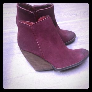 Burgundy booties